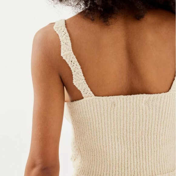 UO Carmella Lace-Up Sweater Tank Top in Ivory - Picture 5 of 7